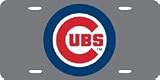 Chicago Cubs Laser Cut Silver License Plate