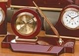 La Crosse Rosewood Collection Desk Clock With Alarm-802-395 by La Crosse