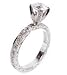 Jewelry : Diamond Pave Full Circle Engagement Ring, Hand Engraved with Fine Milgrain Edge, 18k White Gold, Ring Size 6 (T.w 0.51) Center Stone Not Included