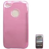 Pink Soft Crystal Skin Gel Cover Case for Apple Iphone 4 4g + Lcd Screen Guard + in Blister Retail Package