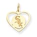 14K Chicago White Sox Heart Pendant W/Logo