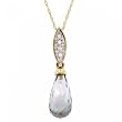 Gold Pendant Necklace Briolette Mystic Topaz Diamond