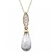Gold Pendant Necklace Briolette Mystic Topaz Diamond