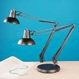 Electrix Illumination 2245-BK Architect's incandescent swing arm clamp-on lamp, 45 reach, metal shade, black