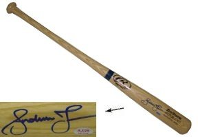 Andruw Jones Autographed/Hand Signed Blonde Engraved Big Stick Bat- Jones Hologram