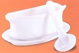 Ceramic Gravy Boat with Stand and Ladle Set 722/202