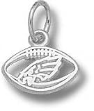 Philadelphia Eagles Solid Sterling Silver Eagle Head Logo Pierced Football 1/4'' Pendant