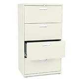 4 Drawer Lateral File W/Lock, 30x19-1/4x53-1/4, Putty
