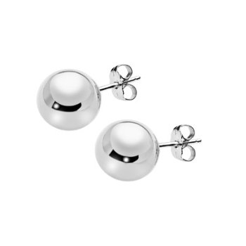 Sterling Silver Ball Earrings, 8mm.