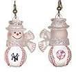 New York Yankees Set of 1" Snowman Baseball Earrings - MLB Baseball