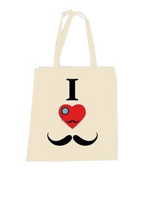 Sac cabas en coton : I Love Moustaches Sac cabas en coton : I Love Moustaches