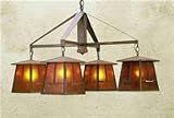 Meyda Tiffany - 47703: Natural Rust - 38W Bungalow Lantern Mica 4 Lt Chandelier