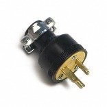 Plugs & Connectors: 3 Wire Ground Rubber Plug Black