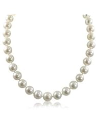 14K Yellow Gold 18" 12-13mm White Freshwater Pearl Necklace