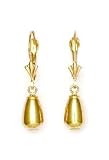 14k Yellow Tear Drop Lever-Back Earrings