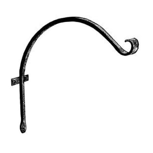 Curved Hanger Upturn Hook, Black, 18 in