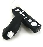 Nintendo Wii Remote and Nunchaku Controller Black Premium Silicone Skin Case Cover (Remote and Nunchaku NOT Included)