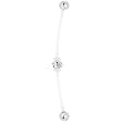 Silver Gem Stainles Steel Bioplast Industrial Barbell