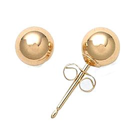 14k Yellow-gold High-polish Women's 5mm Ball Earrings