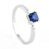 Sterling Silver 925 4 MM Princess Cut Children's SEPTEMBER SAPPHIRE Birthstone Ring