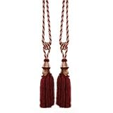 Pair of Beige and Burgundy Grande Tassels