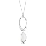 ELLE Jewelry White Jade Oval Sterling Silver N