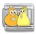 Clearly Charming Jimmy & Jerry Gourd Veggie Tales Italian Charm Bracelet Link