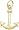 Anchor Charm, Gold Plated Silver