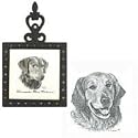 Golden Retriever Square Trivet, Porcelain by Rosalinde (4.5' x 8')