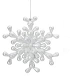 IMAGE OF Snowfall Valley Silver Glitter 6-Point Snowflake Christmas Ornament
