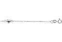 14K White Gold Diamond Cut Cable Anklet with Hearts