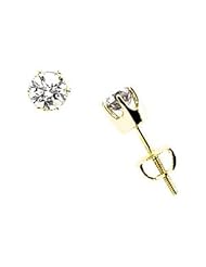1/2ct Diamond Stud earrings set in 14K Yellow gold (I1 Quality H- I Color)