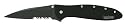 Kershaw Ken Onion Black Leek Serrated Folding Knife with Speed Safe
