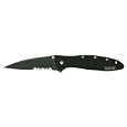 Kershaw Ken Onion Black Leek Serrated Folding Knife with Speed Safe