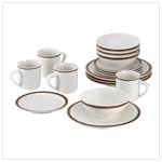 Cocoa Circle 16 Pc Ceramic Dinnerware SET
