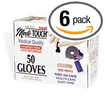 Medi-Touch Powder Free Latex Disposable Gloves, Small, 50-Count Boxes (Pack of 6) by