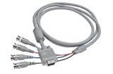 VGA Breakout Cable, HD15 Male / 4 BNC Male, w/Ferrite, 6.0 f, # Coax: 4