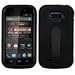 Asmyna Hybrid Dual Layer Protector Cover with Kickstand for ZTE Awe N800 - Retail Packaging - Black/Black