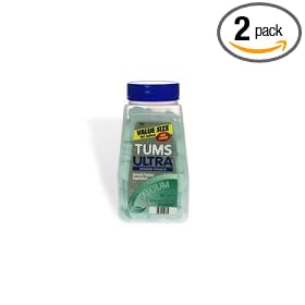 Tums Ultra Maximum Strength Antacid/Calcium Supplement Chewable Tablets, Spearmint, 160-Count Bottles (Pack of 2)