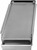 Add-On Griddle Top, Covers 2 Burners,11 x 23 in Surface, Removable Grease Drawer