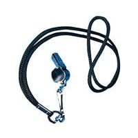 Chrome Sonic Whistle with Black Lanyard