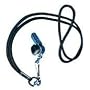 Chrome Sonic Whistle with Black Lanyard