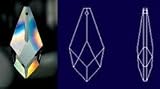 50mm 2 30% Lead Crystal Diamond Shape #871-50