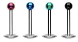 4 bright titanium ball Labret Monroe lip targus body jewelry piercing bar Ring Rings 16g