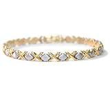 14KT Two Tone Hugs and Kisses Bracelet