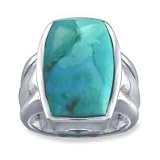 .925 Silver and Turquoise Ring, Sizes 6-8