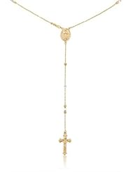 Rosary Beautifully Crafted in 14K Tri-color Gold - 283-05
