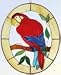 Parrot Ivory 3-D Stained Glass Window Hanging
