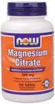 Magnesium Citrate by NOW Foods - Minerals (200mg - 100 Tablets)