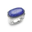 .925 Silver & Lapis-Lazuli Oval Ring, Sizes 6-8